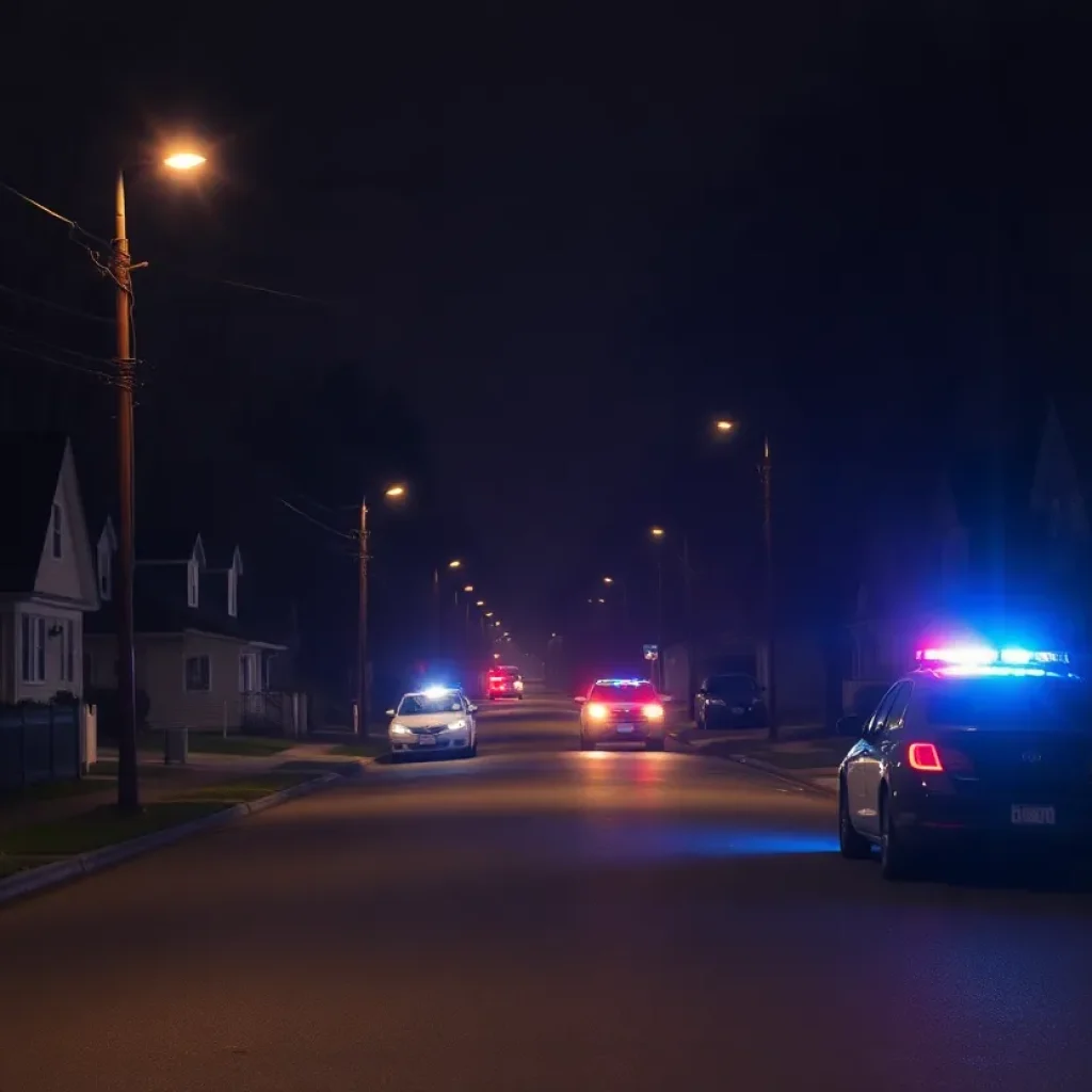 Police lights at a shooting scene in Florence County