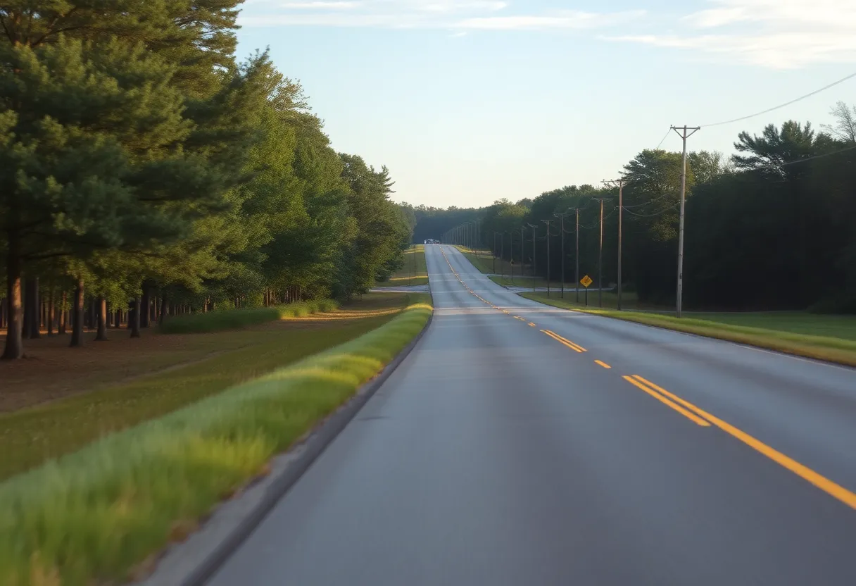 Landscape of Hyman Road in Florence County, South Carolina
