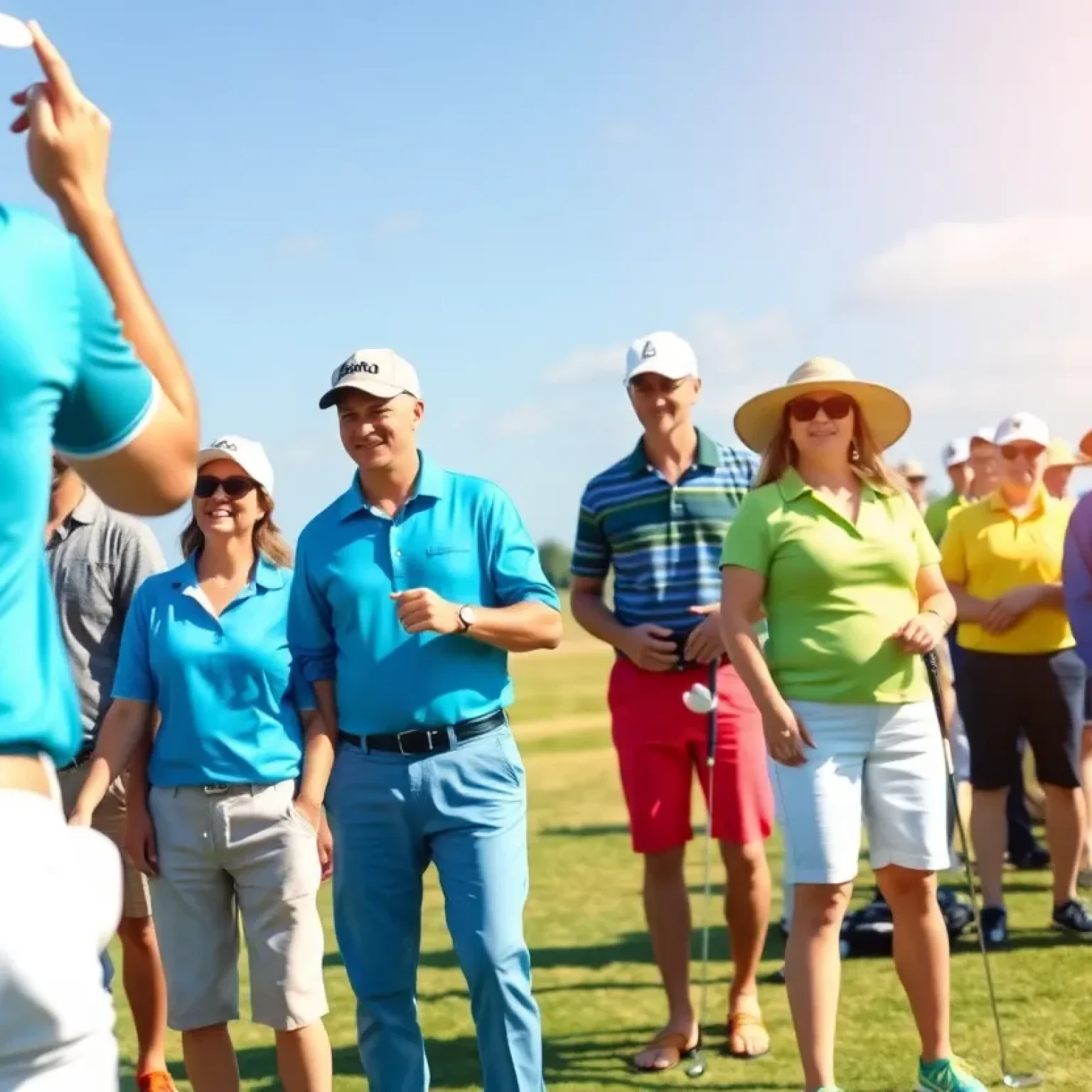 Participants play golf during the Florence tournament supporting student scholarships.
