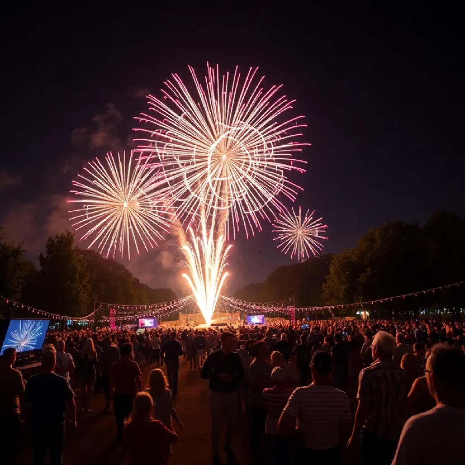 Fireworks display at the Florence Independence Day celebration.