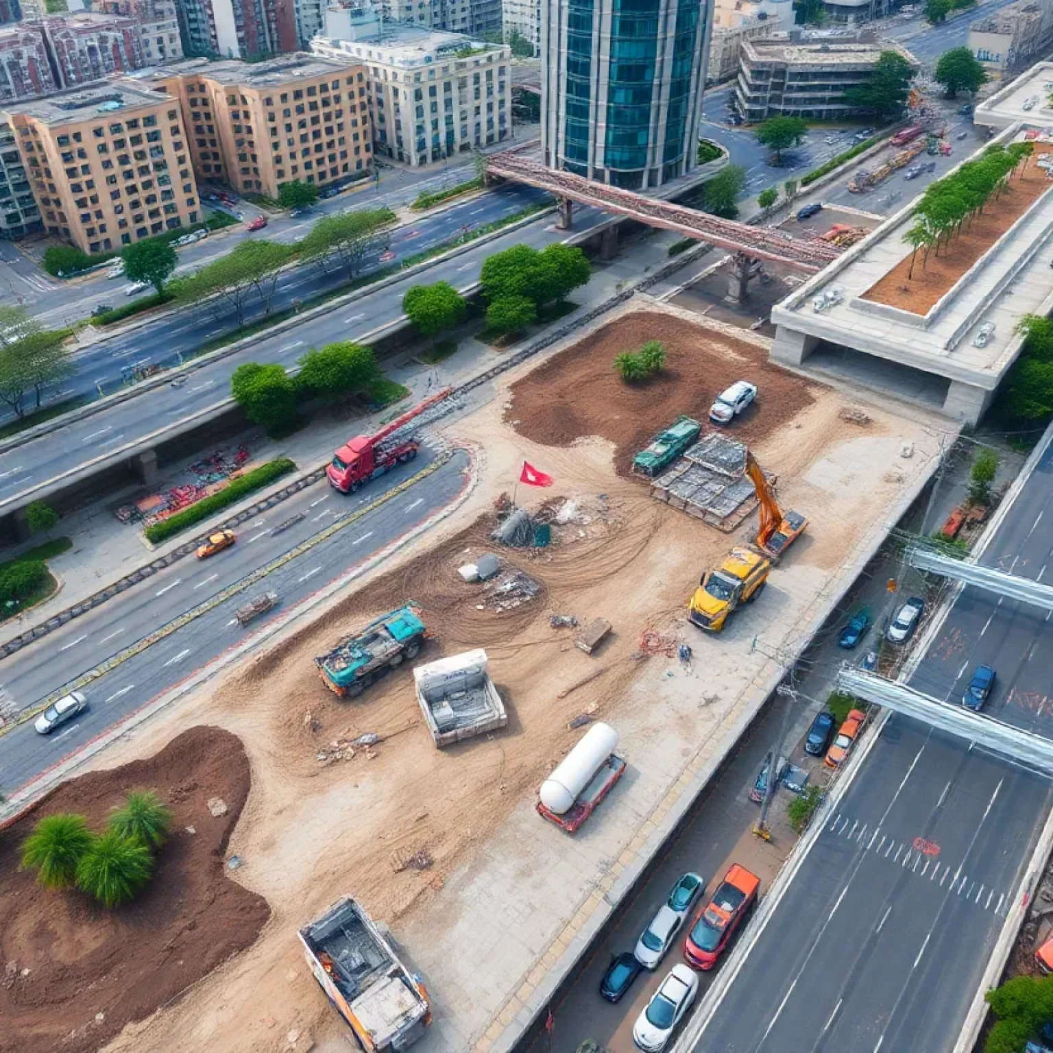 Construction site in Florence for infrastructure upgrades