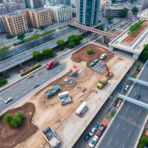 Construction site in Florence for infrastructure upgrades