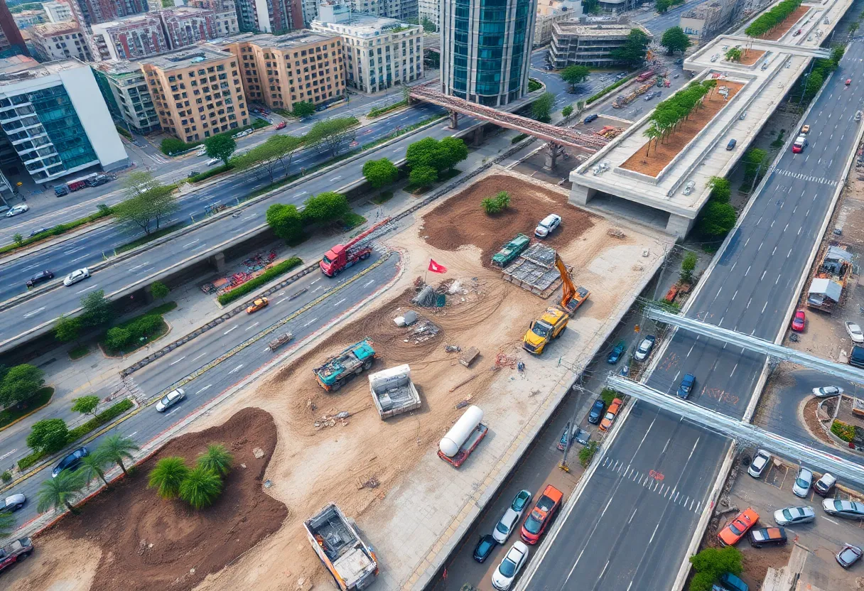 Construction site in Florence for infrastructure upgrades