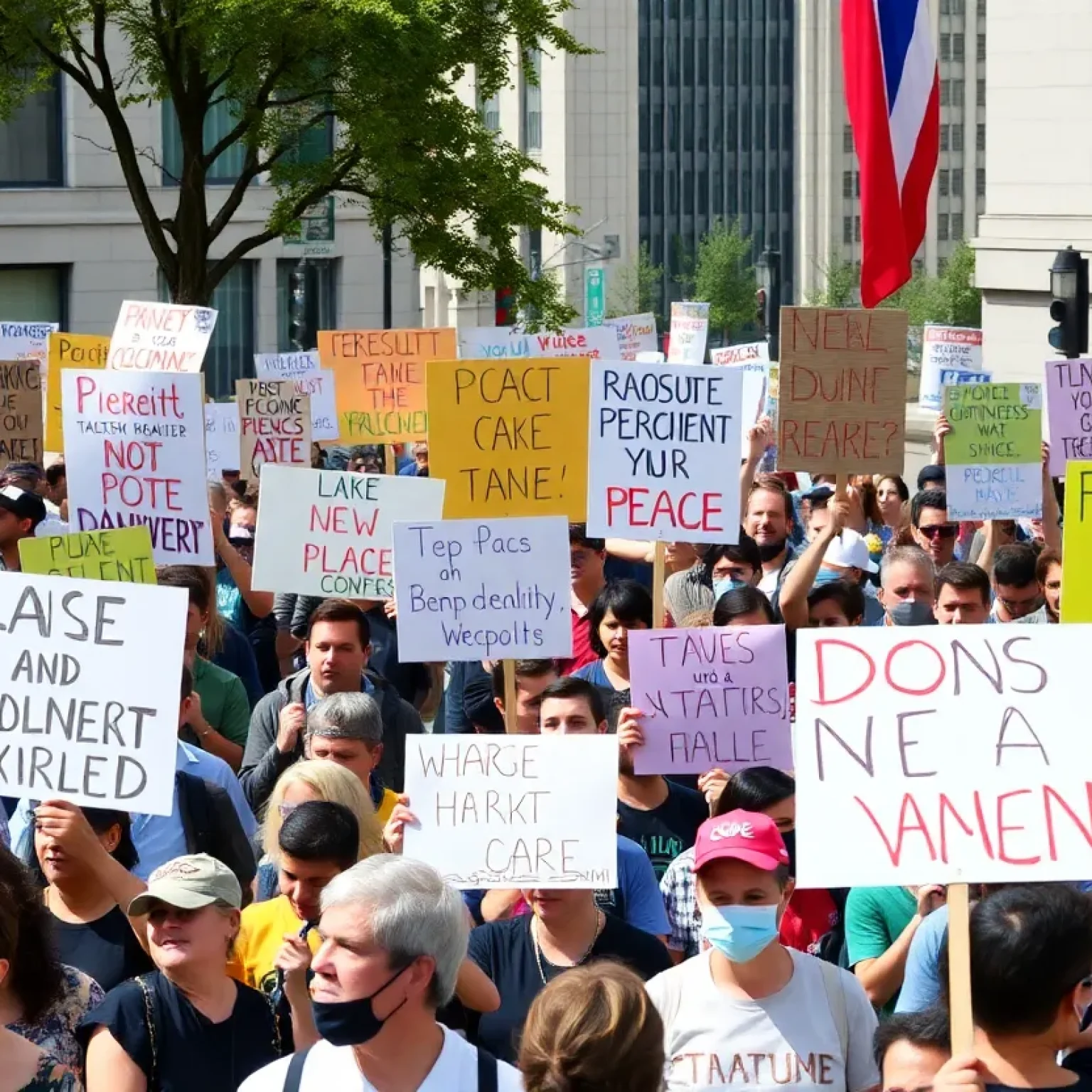 Crowd of protesters at the No Kings Nationwide Day of Defiance in Florence