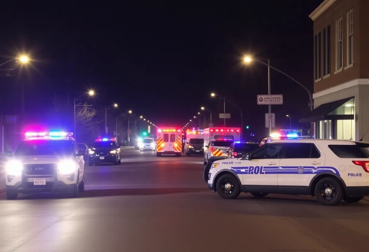 Police and emergency vehicles at scene of shooting in Florence, SC
