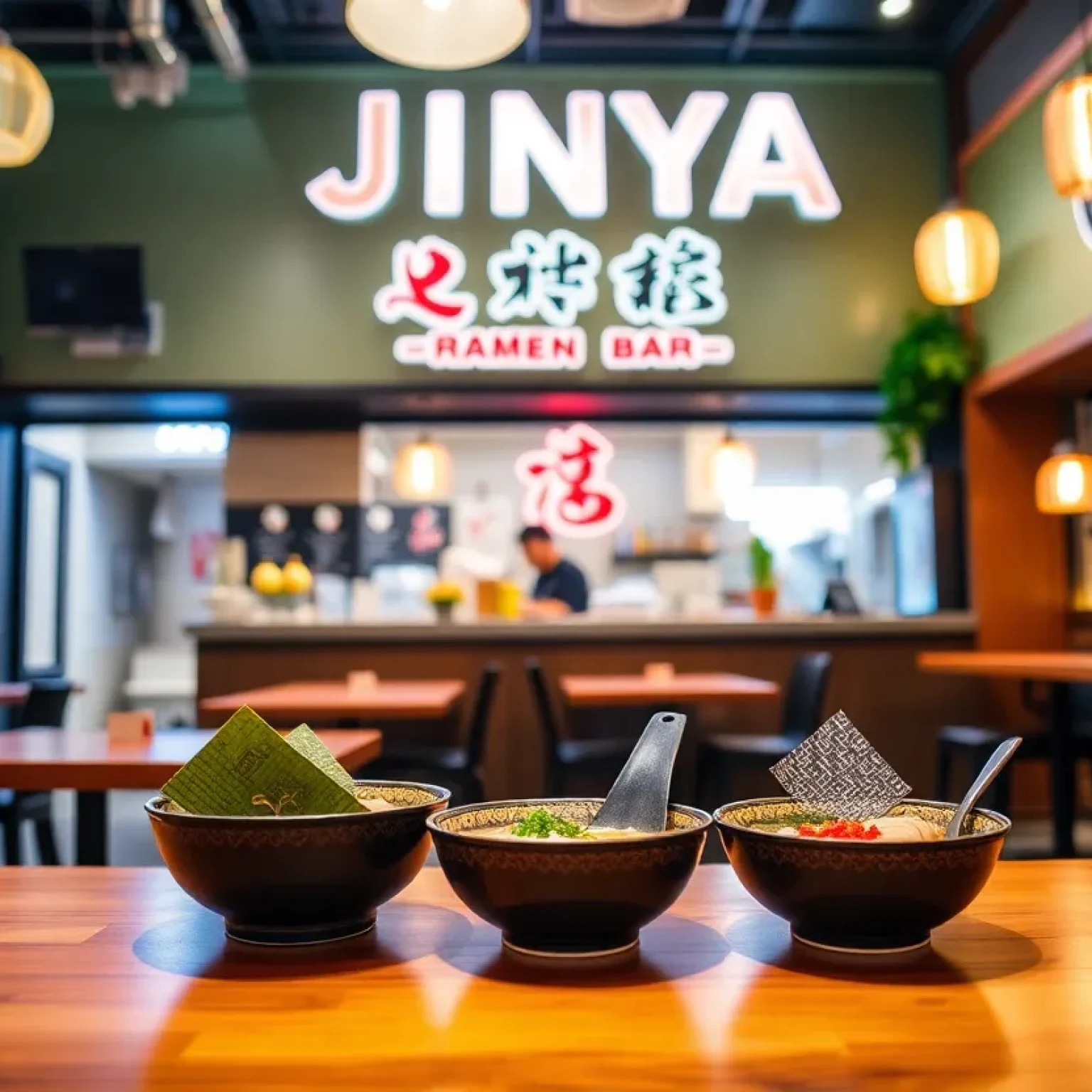 JINYA Ramen Bar Interior and Dishes