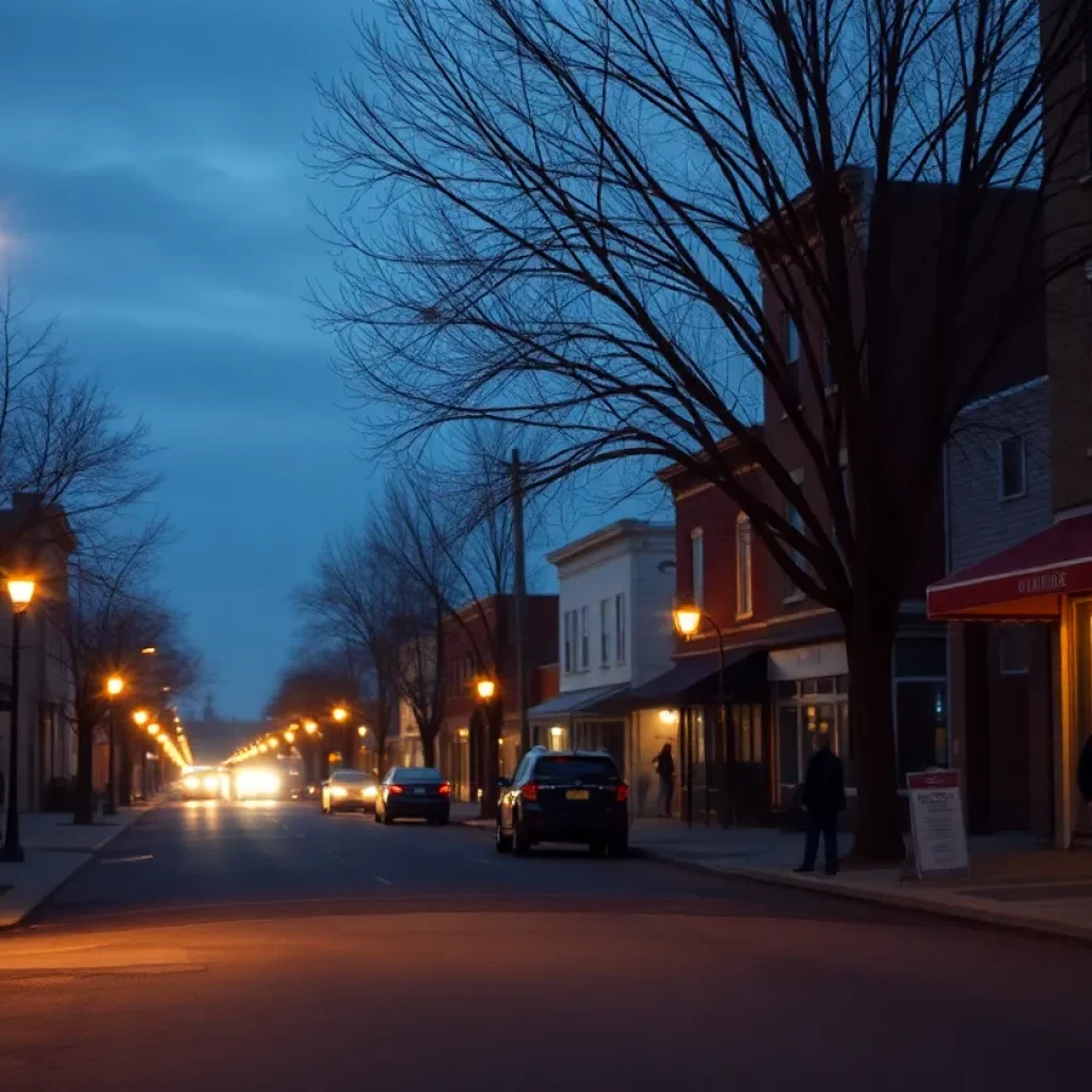 Quiet street in Johnsonville reflecting community grief