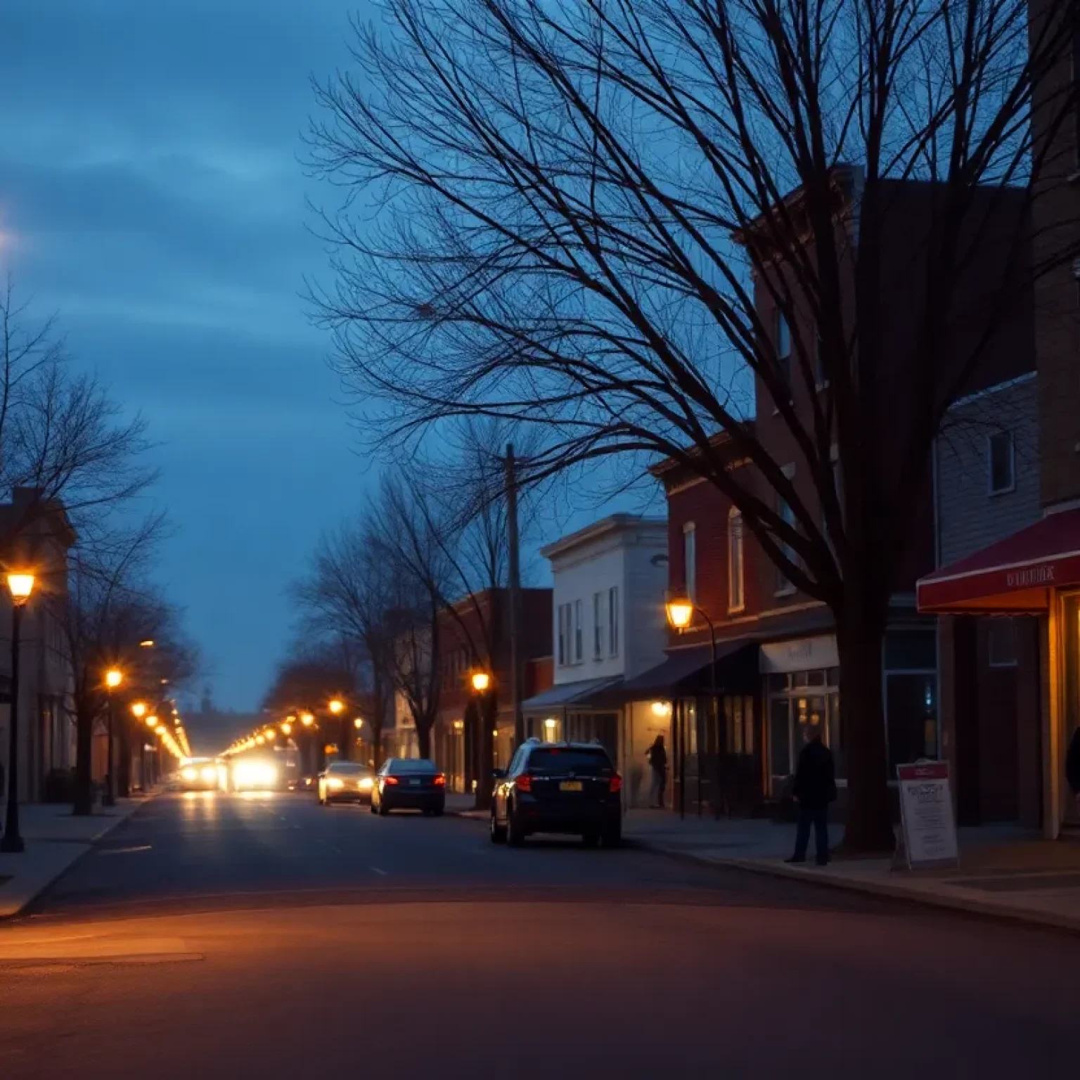 Quiet street in Johnsonville reflecting community grief
