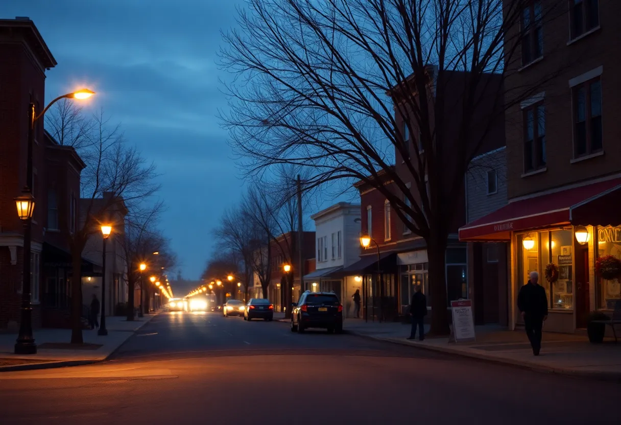 Quiet street in Johnsonville reflecting community grief
