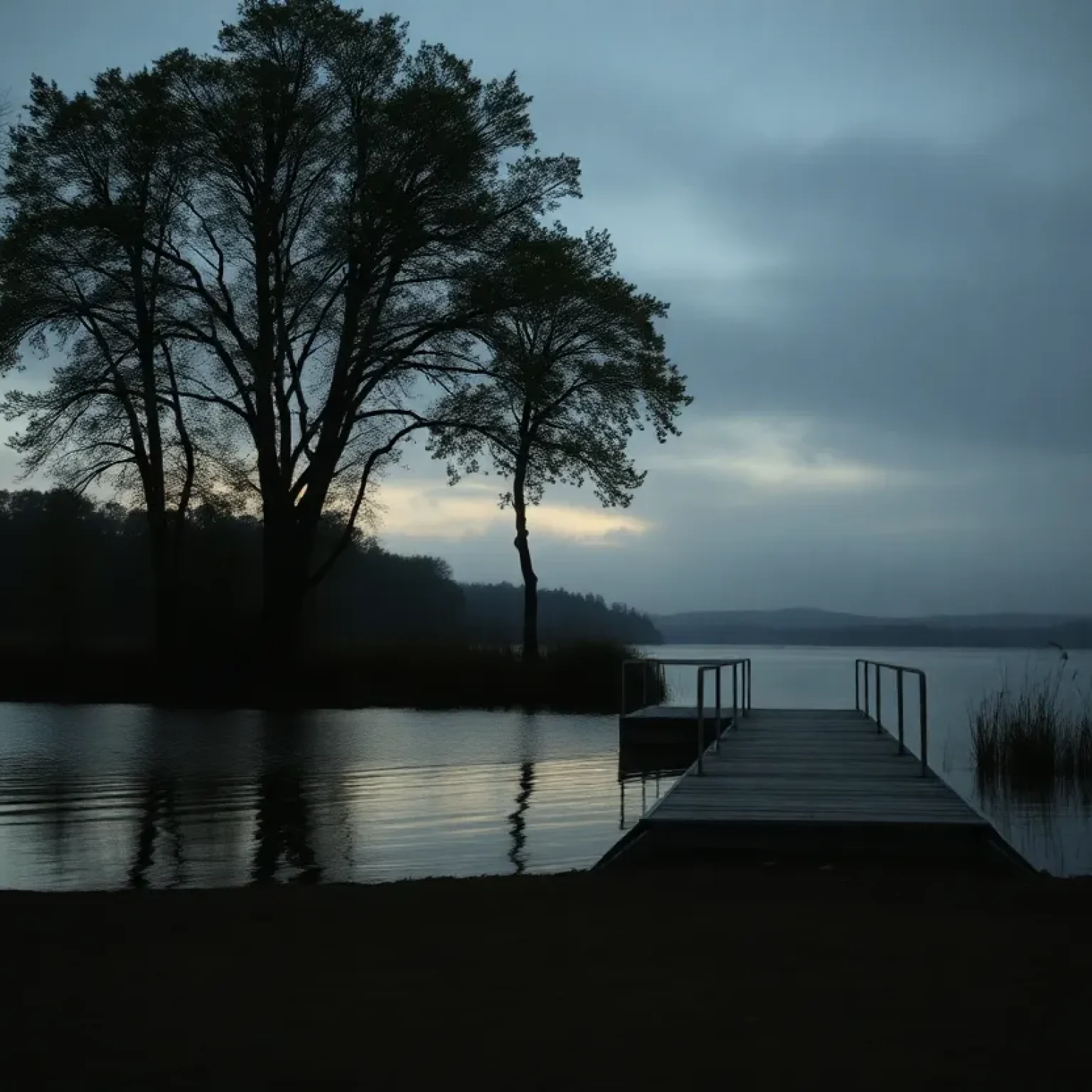 A quiet lakeside area representing an ongoing investigation.