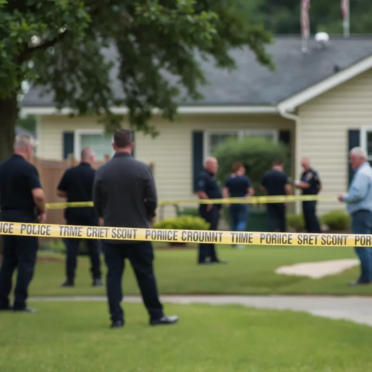 Police investigating a crime scene in Lake City