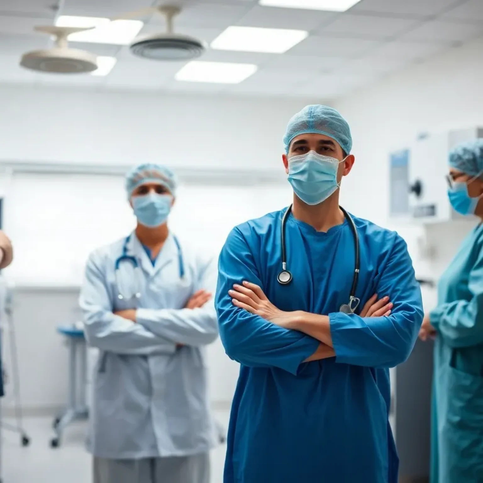 Healthcare worker in scrubs working in a care facility