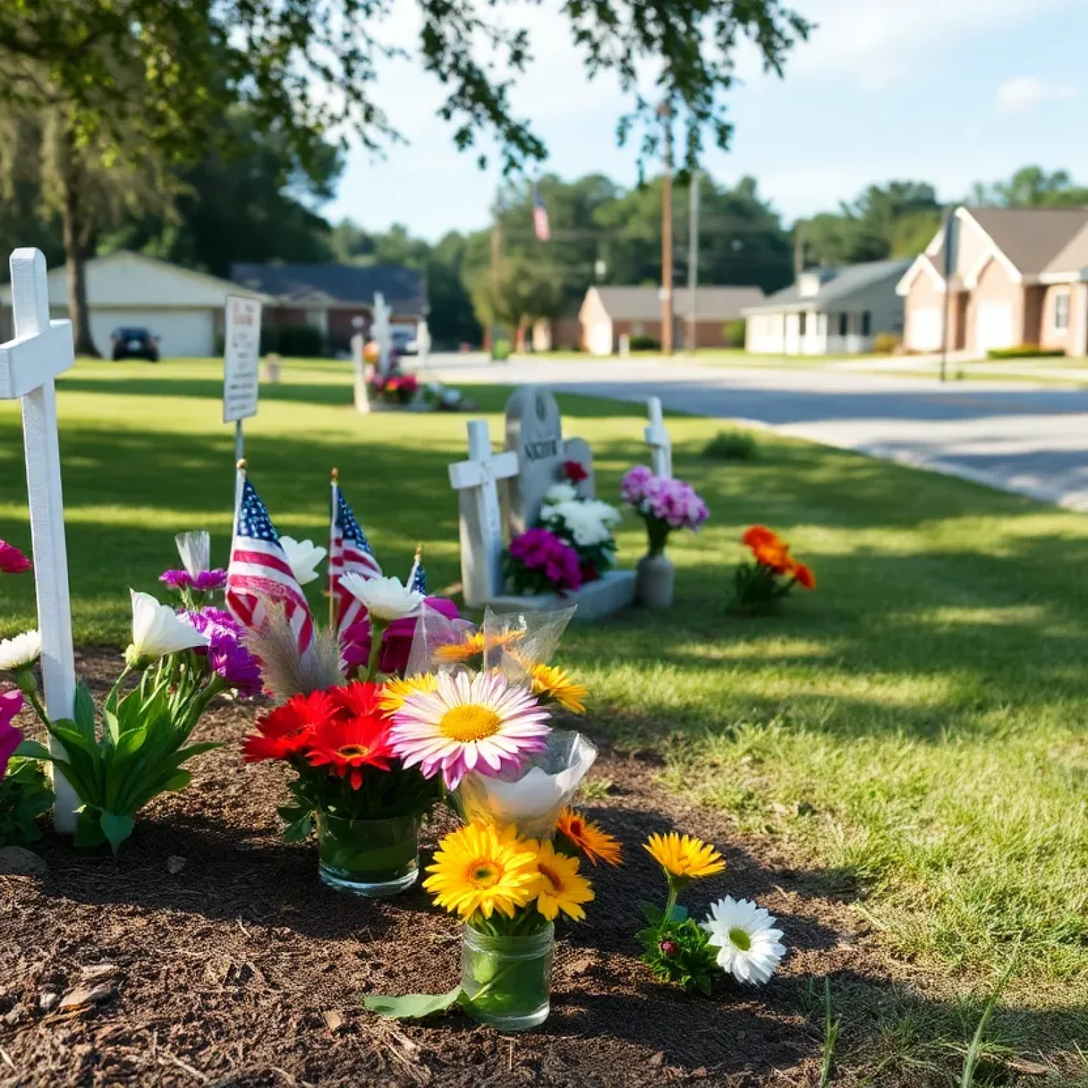 A memorial tribute in a community landscape in Florence SC