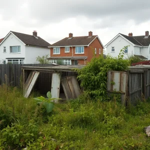 A vacant and overgrown property in Florence residential area