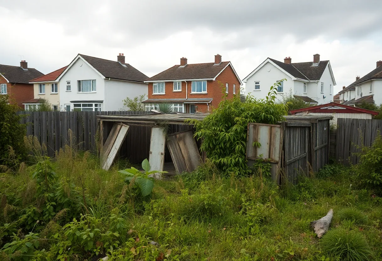 A vacant and overgrown property in Florence residential area