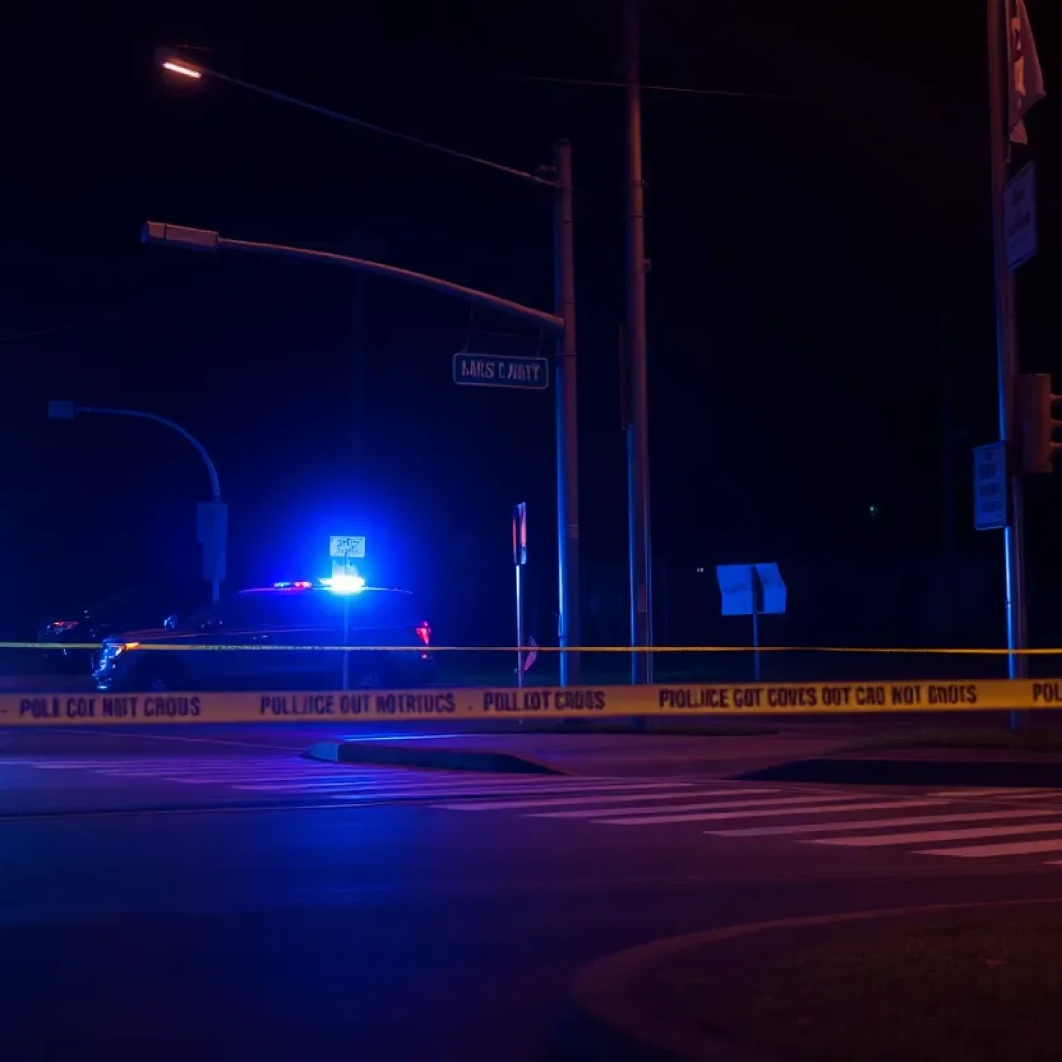Police investigation scene in Florence, South Carolina
