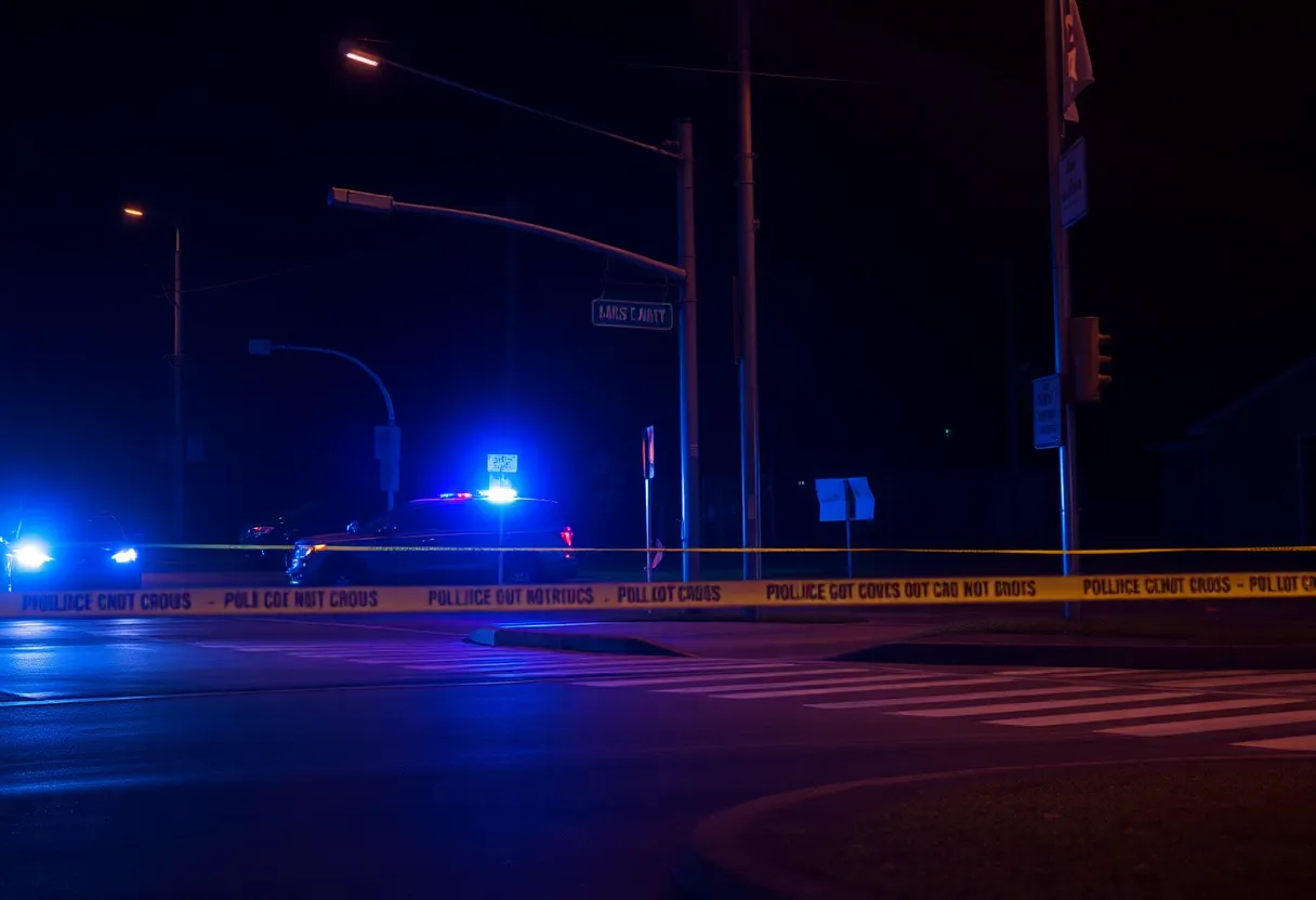 Police investigation scene in Florence, South Carolina