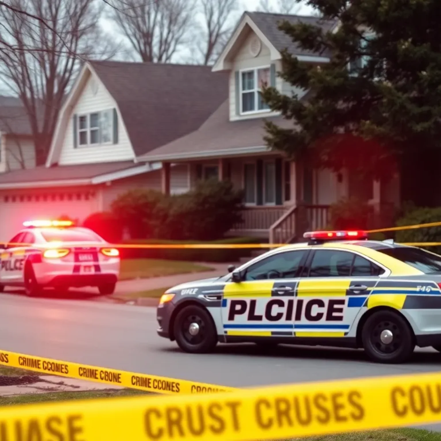 Police car at a residential scene in Florence, SC