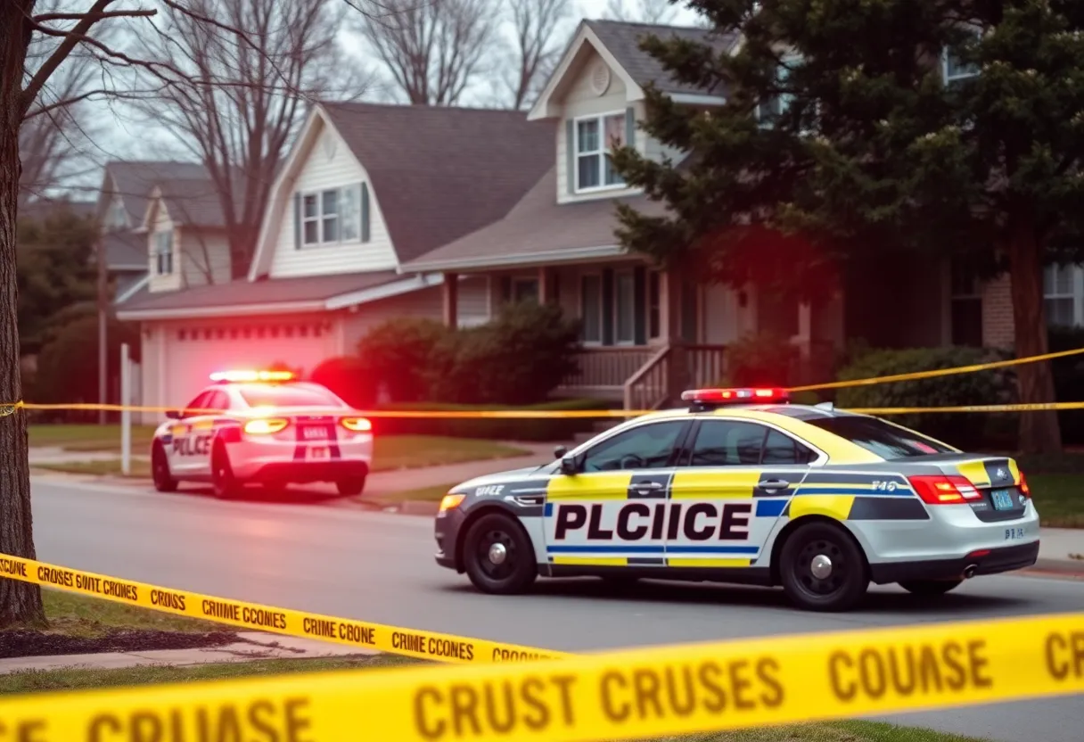 Police car at a residential scene in Florence, SC