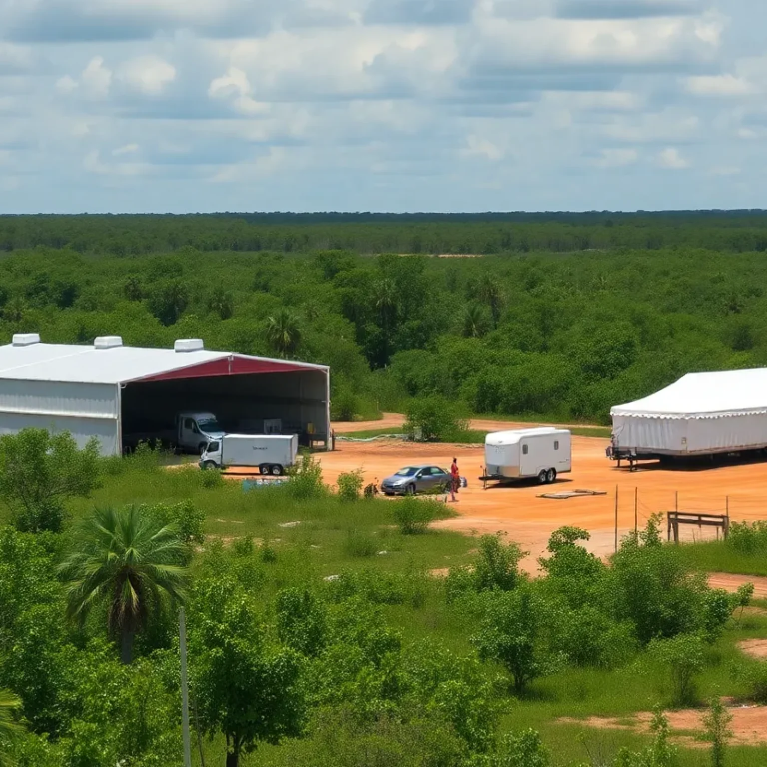 Construction site of a proposed immigrant detention facility in Florida's Everglades