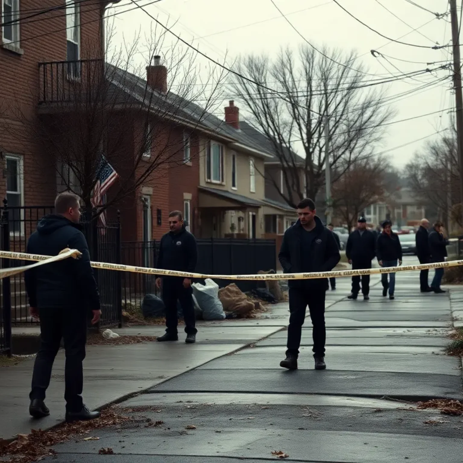 Police tape marking the scene of a shooting in a Florence neighborhood