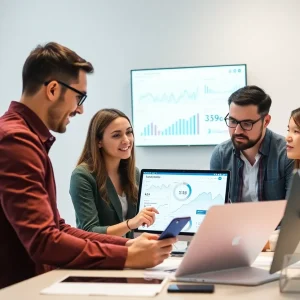 Digital marketing team analyzing behavioral insights