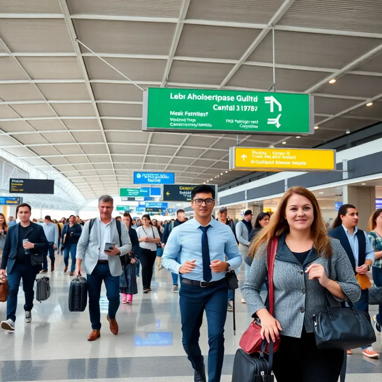Business Travelers at Airport