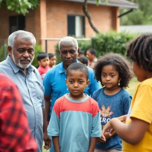 A community meeting discussing child safety in Florence