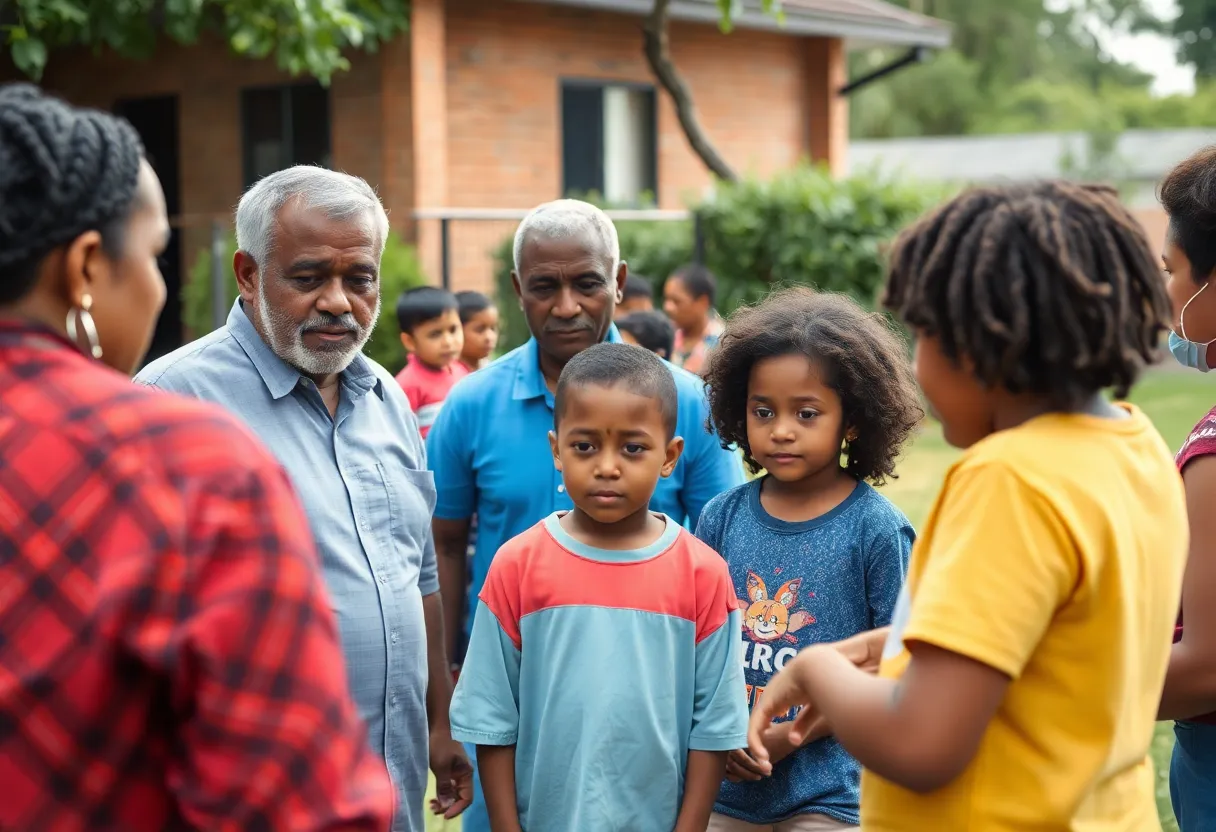 A community meeting discussing child safety in Florence