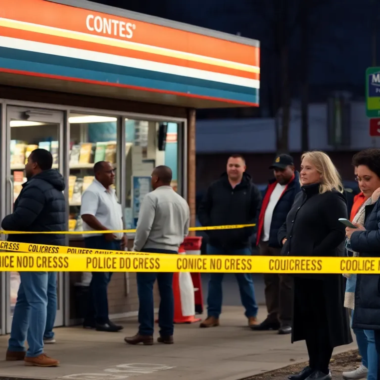 Police presence at a convenience store shooting scene in Florence