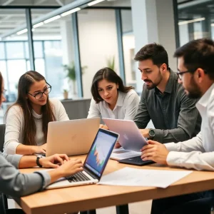 Team collaborating on data-driven marketing strategies