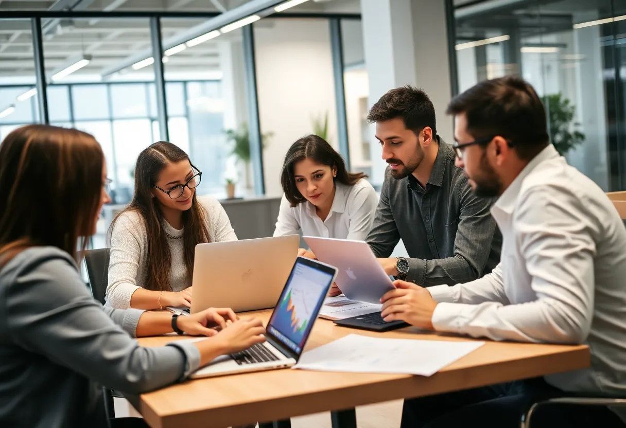 Team collaborating on data-driven marketing strategies