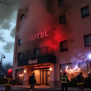 Firefighters responding to a fire at Econo Lodge in Florence