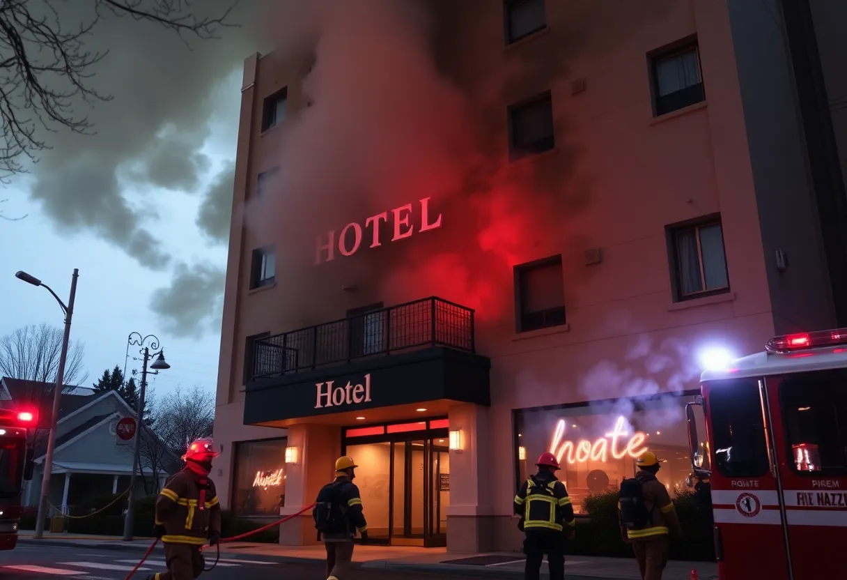 Firefighters responding to a fire at Econo Lodge in Florence