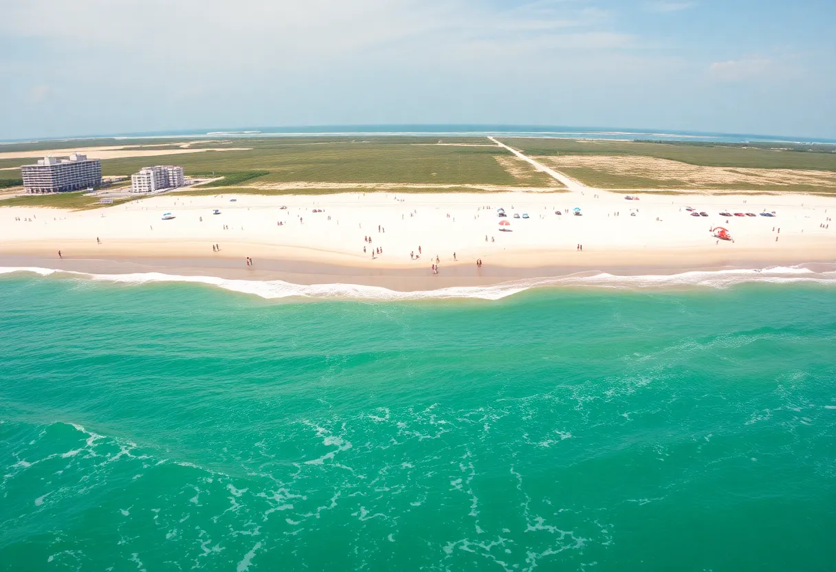 Contaminated water warning sign at South Carolina beach