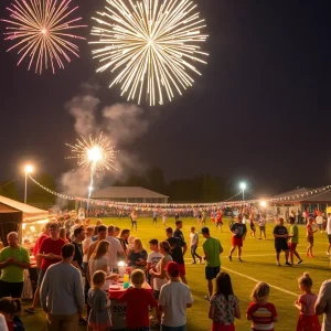 Fireworks lighting up the night sky at Florence Independence Day event