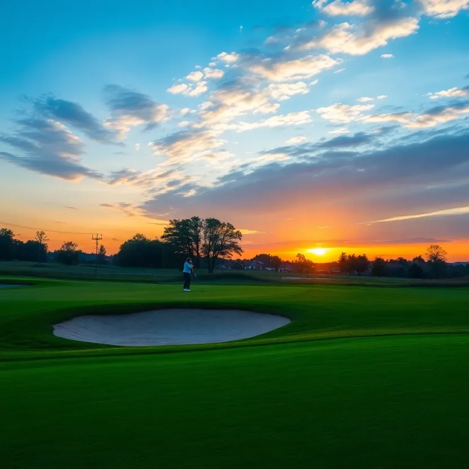 Beautiful sunset view of the Florence Country Club golf course