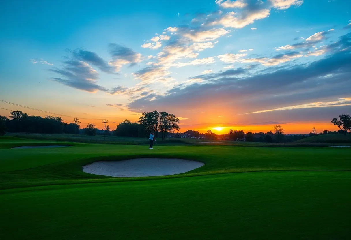 Beautiful sunset view of the Florence Country Club golf course