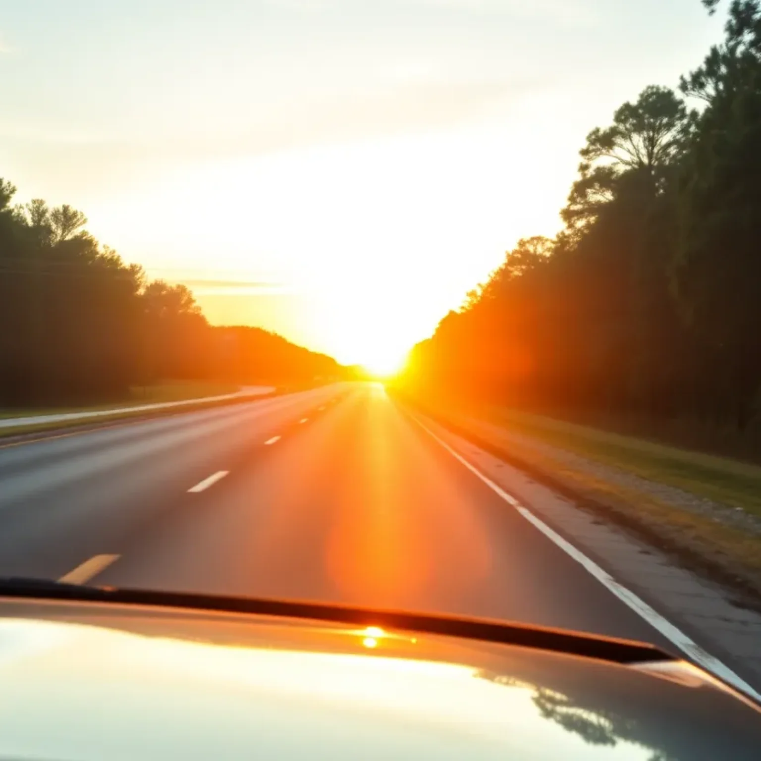 A quiet road in Florence County emphasizing safety