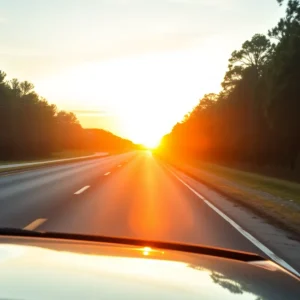 A quiet road in Florence County emphasizing safety