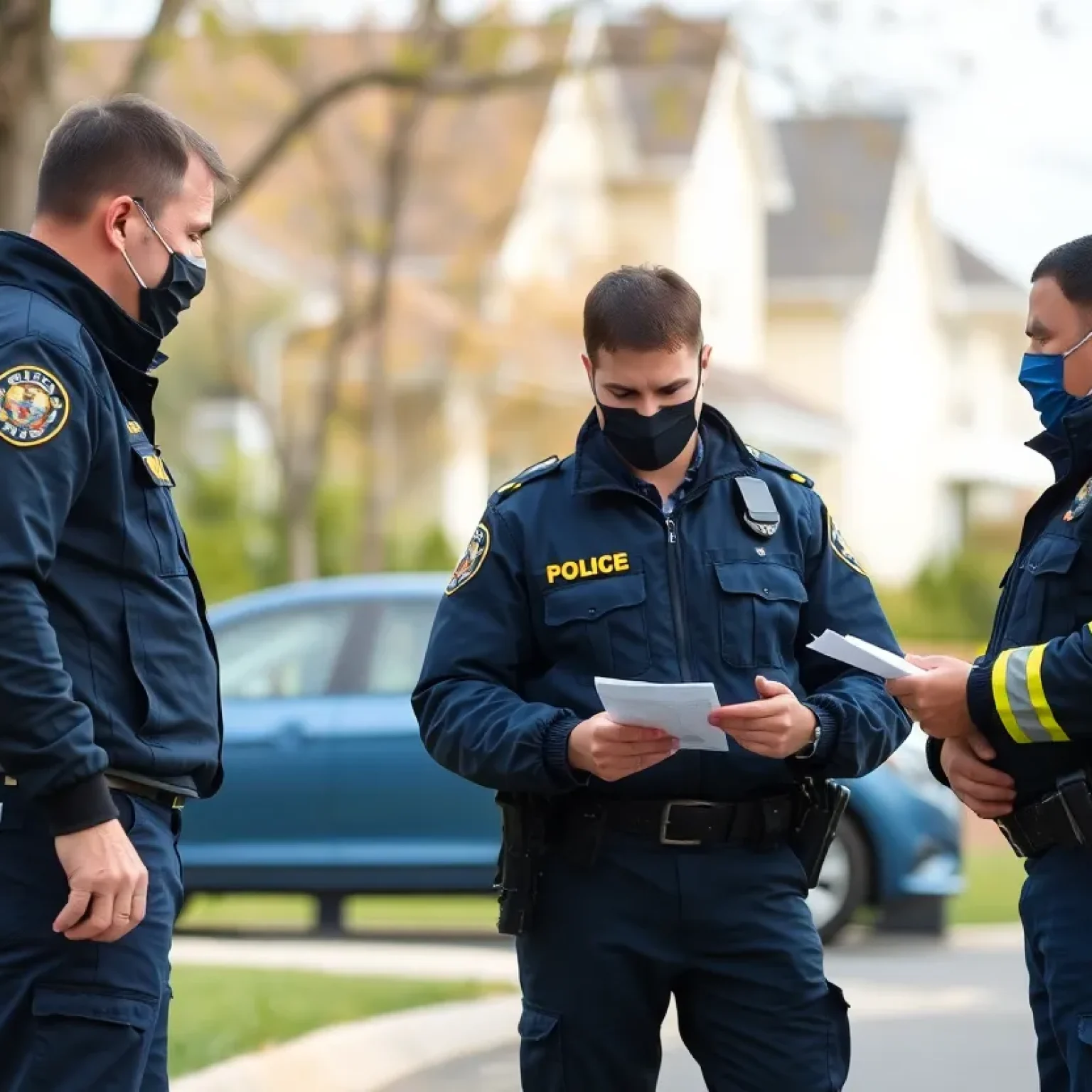 Florence police officers at an investigation scene