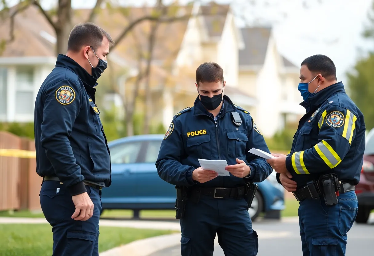 Florence police officers at an investigation scene