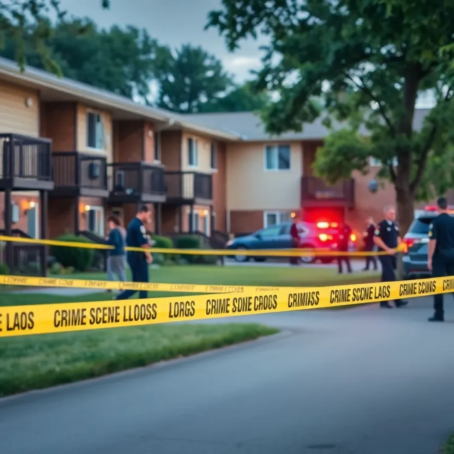 Police investigation scene at an apartment complex in Florence SC