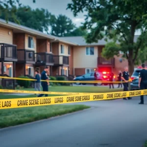 Police investigation scene at an apartment complex in Florence SC