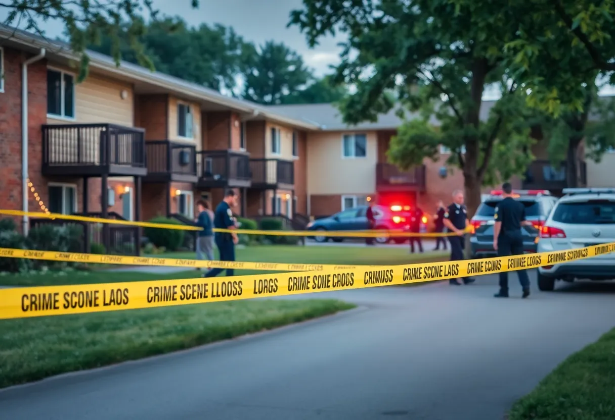 Police investigation scene at an apartment complex in Florence SC