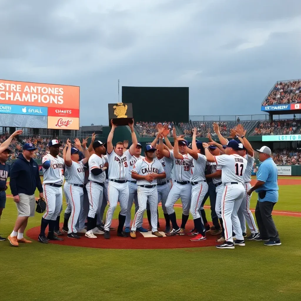 Florence Post 1 players celebrating their 17th championship victory