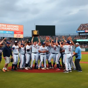 Florence Post 1 players celebrating their 17th championship victory