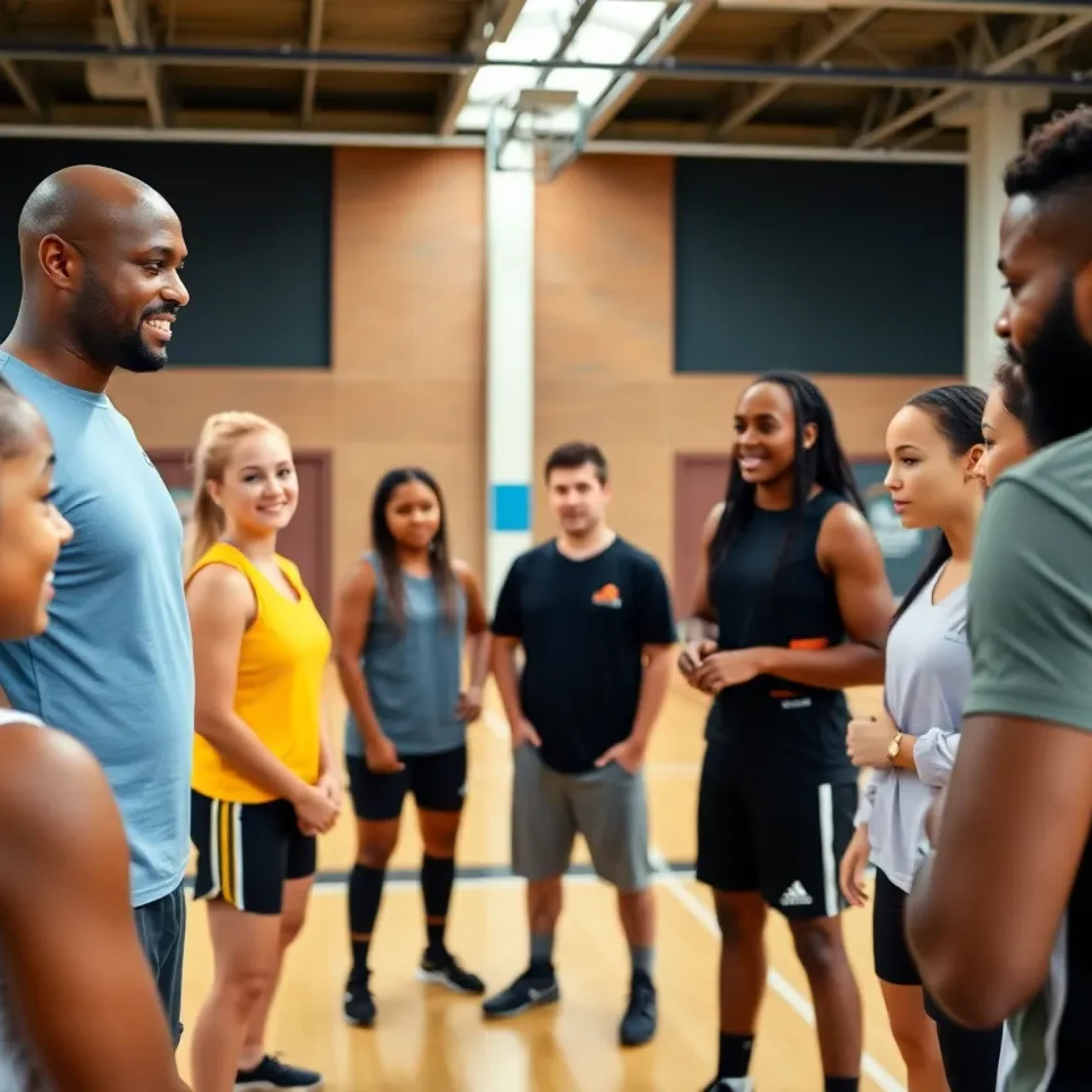 Strength and conditioning staff training student-athletes
