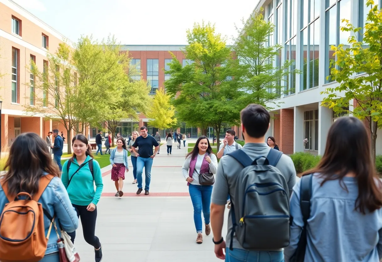 A lively scene at Francis Marion University showcasing students and campus life.