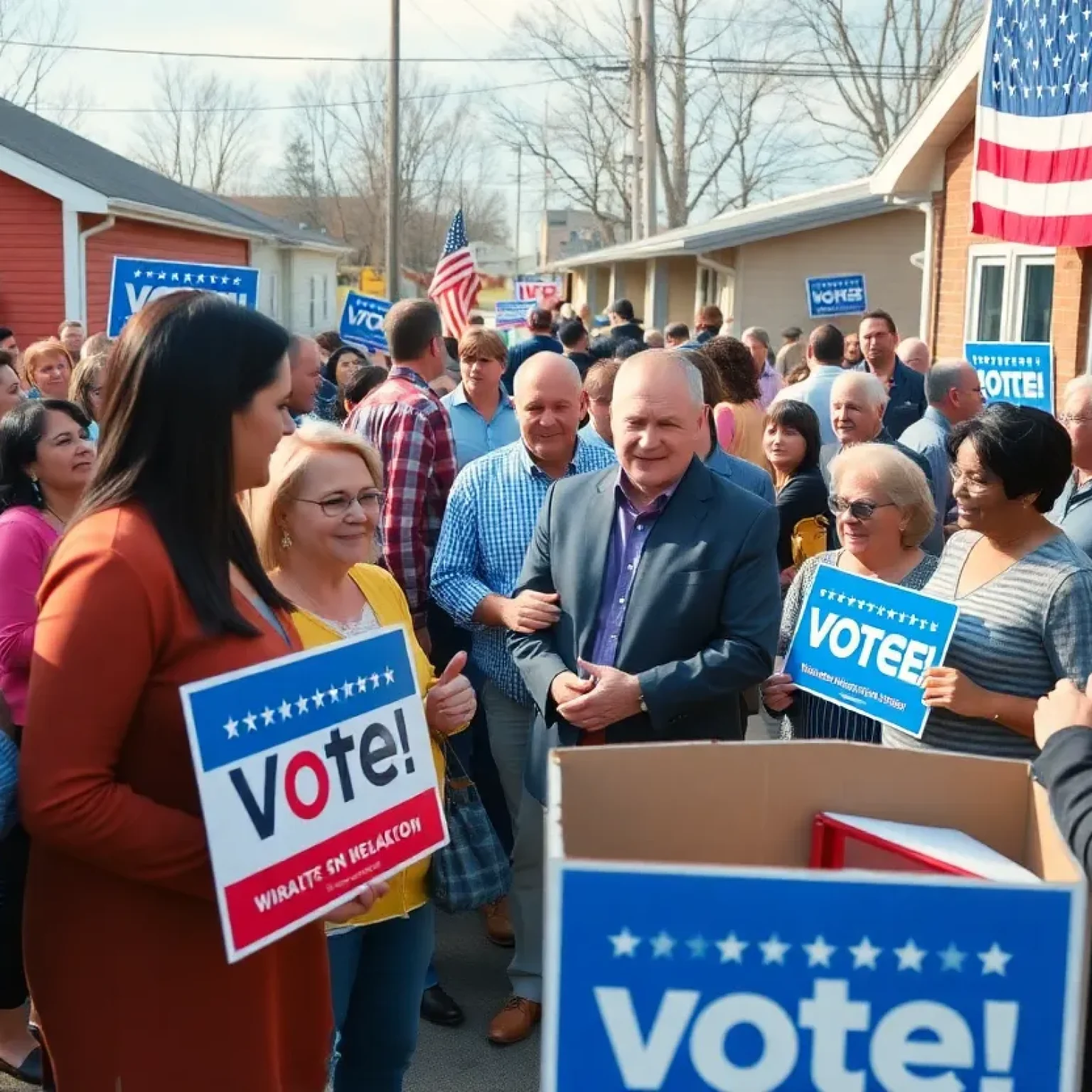 Community members engaging in a political event in rural South Carolina.